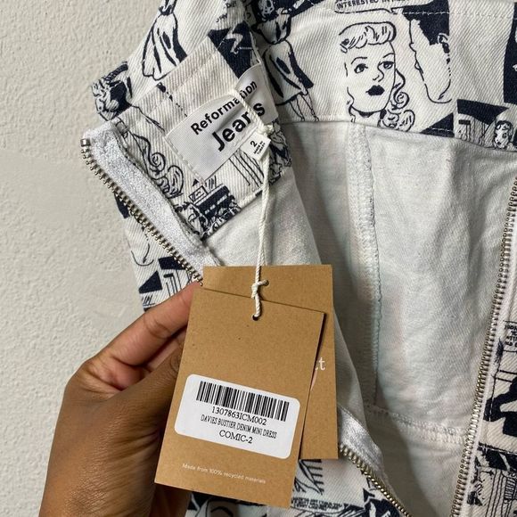 NEW Reformation Davies Comic Book Bustier Mini Dress Size 2 - Picture 5 of 5